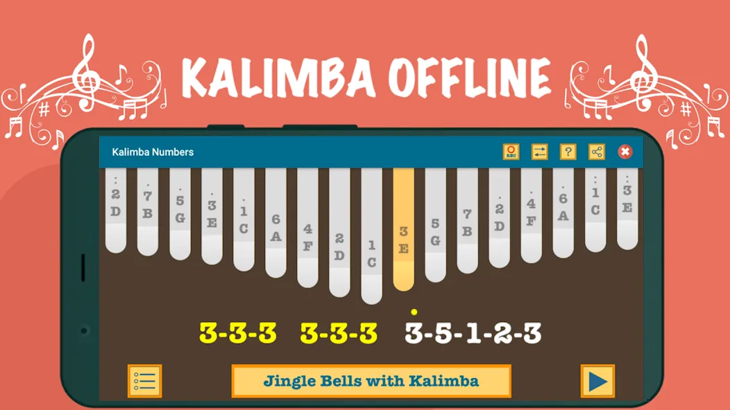 Взлом Kalimba App With Songs Numbers (Калимба приложение с песнями и цифрами)  [МОД Unlimited Money] — последняя версия apk на Андроид screen 2