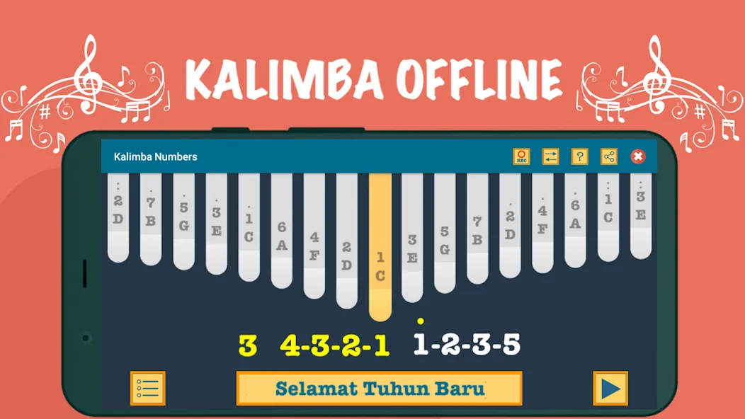 Взлом Kalimba App With Songs Numbers (Калимба приложение с песнями и цифрами)  [МОД Unlimited Money] — последняя версия apk на Андроид screen 3