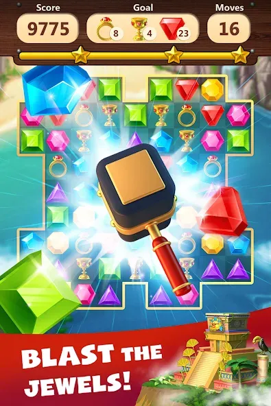 Скачать взломанную Jewels Planet — Match 3 Puzzle  [МОД Unlimited Money] — стабильная версия apk на Андроид screen 2