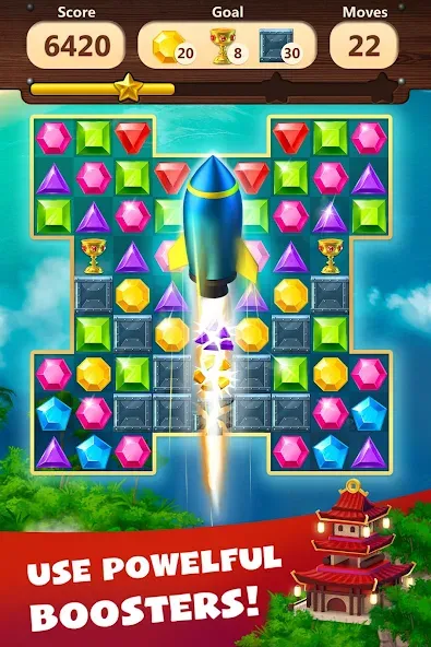 Скачать взломанную Jewels Planet — Match 3 Puzzle  [МОД Unlimited Money] — стабильная версия apk на Андроид screen 4