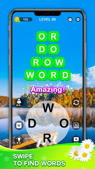 Скачать взломанную Word Connect — Train Brain (Ворд Коннект)  [МОД Бесконечные деньги] — стабильная версия apk на Андроид screen 1